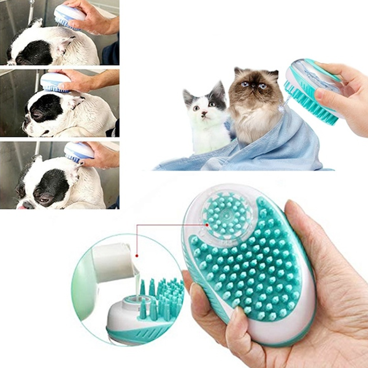 Pet Bath &Massage Brush Great Grooming Tool for Shampooing and Massaging cat&dog 